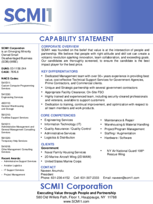 SCMI1 Government Services Capability Statement